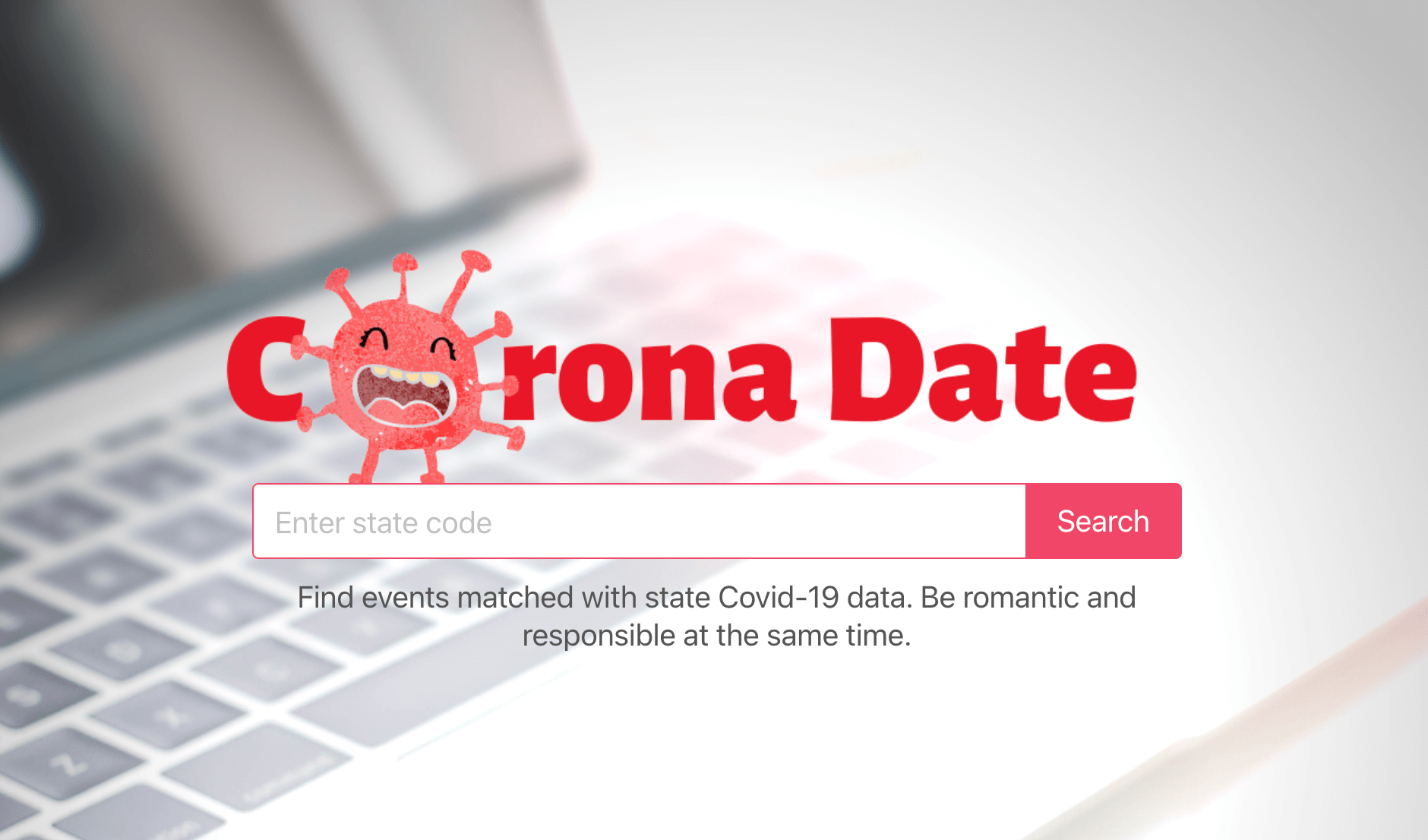Screenshot of Corona Date project